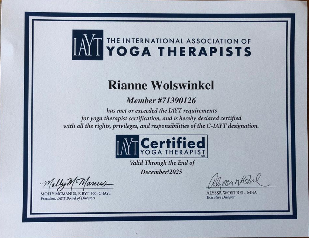 certificate of accreditation international association of yoga therapists