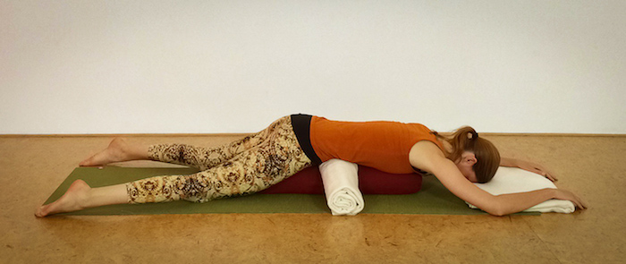 restorative yoga pose sleeping dog
