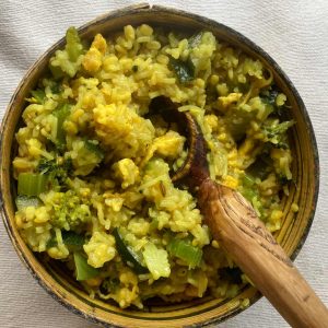 ayurveda digestive reset kitchari in a bowl